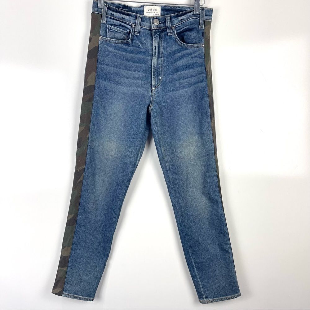 Anthropologie McGuire Camouflage Stripe High Rise Jeans Women's Size 28